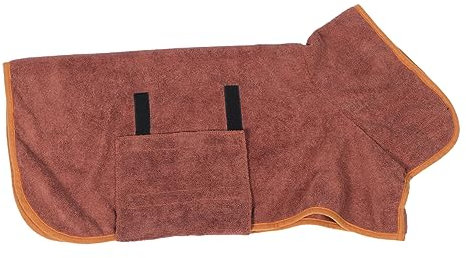 Toddmomy Hundebademantel Für Bad Wasserabsorbierender Haustiermantel Mikrofaser Duschmantel Für Bequem Für Kleine Und Mittelgroße Kaffeefarbe