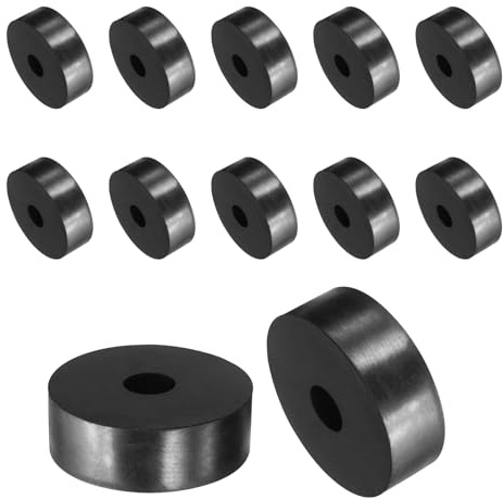 QUARKZMAN 12Pcs Espaciadores de Goma 60mm OD x 15mm ID x 20mm Altura Redondos Separadores Antivibración Arandelas de Goma Gruesas