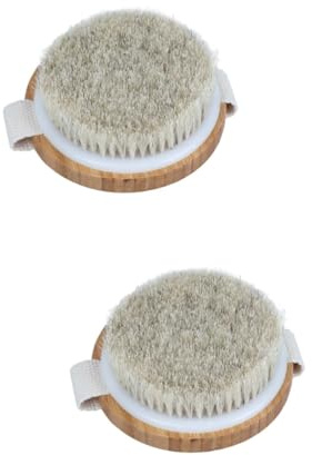 Beaupretty 2 Piezas Cepillo Seco Corporal Natural con Crin de Caballo Masajeador Exfoliante para Mejorar Circulación y Suaviza Seca y Áspera