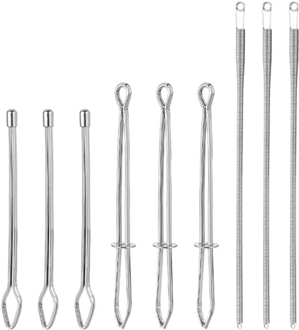 TRKETK 9 Stück Einfädler Tweezer Elastikband Einfädelhilfe Haushalt Metall Einfädelhilfe Einfaches Schnelles Einfädeln Crafting-Seil-Schnur Ziehen Gewindewerkzeug Für DIY Kapuzenpullis Jacken