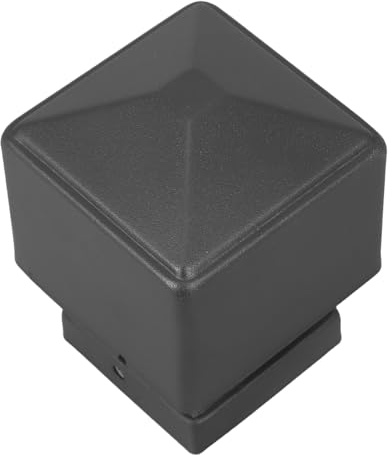 FONDOTIN Dark Grey Matte Pyramid Fence Post Caps Square Tubing End Covers Weather-resistant Finials for Outdoor Decks Parks Scenic Areas Easy Installation Rustproof Guardrail Protection