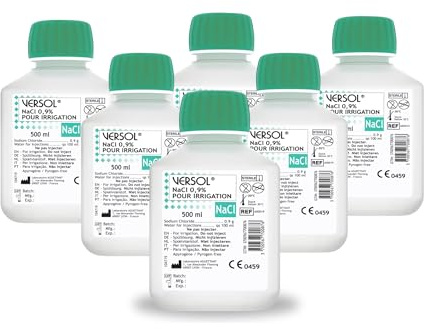 Versol Sérum Physiologique Bouteille Stérile 500ml | Lavage Nez Fosses nasales Bébé Enfant Adulte | Solution Isotonique Saline pour Toute La Famille | Laboratoire Français Aux Normes CE