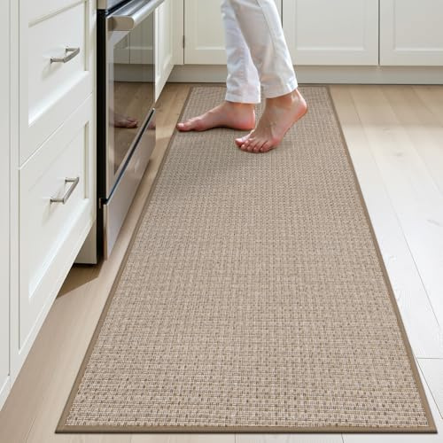 Ileading Non Slip Kitchen Runner Rug, Waterproof Anti Fatigue Cushioned Floor Mat for Kitchen, Dirt Resistant Durable Doormat with Rubber Backing for Laundry Hallway Entryway 23x59