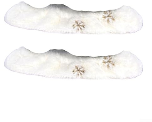 Protectores de hoja de patinaje sobre hielo con material suave y absorbente para hockey y patines artísticos contra el óxido y los arañazos, ligeros y fáciles de poner (copo de nieve amarillo)