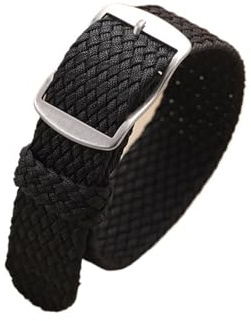 Klockarmband I Nylonvävt Material 14 Mm, 16, 18, 20, 22, For Perlon-armband, Herr, Kvinnor, Sportigt, Tillbehör(Black,22mm)