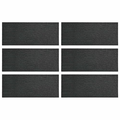 vidaXL Gehwegstein 6 STK. Schwarz 60,5 x 25 x 2 cm Gummi