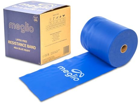 Meglio Widerstandsband Rolle, Latexfreie Widerstandsband-Rolle für Fitnesstraining, Fitnessstudio, Heimtraining, Dehnungen, Krafttraining & Rehabilitation, 5 verschiedenen Stärken