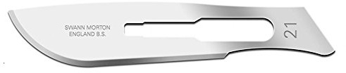 Swann-Morton 22406 Lame Bisturi con S, N. 21, Sterili, Confezione da 100
