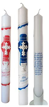 Taufkerze/Kommunionkerze,Konfirmationskerze -Kelch,3D Kreuz-inkl.Name,Datum**Junge Mädchen