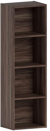 Vida Designs Oxford 4 Niveau Cube Bibliothèque, Moderne Space-Saving Meuble de Rangement for Salon, Chambre Or Bureau, Autoportant Exposition Shelf, H106xW32xD24cm (Noyer)