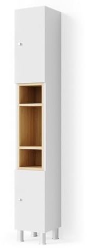 Vicco Badschrank Aquis, Weiß, 30 x 190 cm | zur Aufbewahrung im Badezimmer und kombinierbar mit Aquis