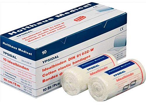 Holthaus Medical YPSIDAL Idealbinde Kompressionsbinde Stützverband Binde Verband, DIN61632, lose, 10cmx5m, 10St
