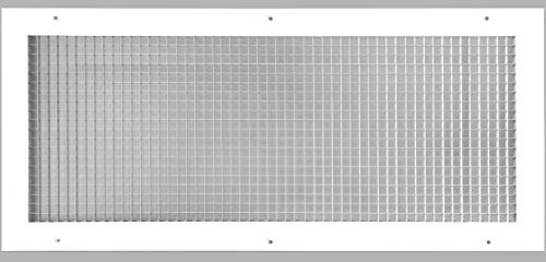 12 x 28 or 28 x 12 Cube Core Eggcrate Return Air Grille - Aluminum Rust Proof - HVAC Vent Duct Cover - White [Outer Dimensions: 13.75 x 29.75]