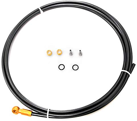 Farbetter 2500mm Bicycle Hydraulic Disc Brake Hose Kit for Shimano BH90 System, Including Banjo Adapter (Gold)