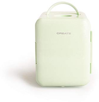 CREATE / FRIDGE MINI BOX/Mini réfrigérateur rétro cool et chaud Vert Pastel/Fonction chaud/froid, design rétro, portable, ouverture 220º, 4L, 48W