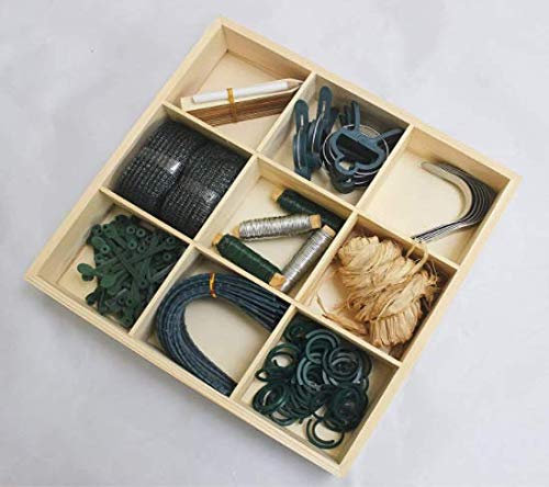Marco Paul Kit d'accessoires de jardinage, boîte d'accessoires de jardinage, crochets de cravate, pinces de fixation, outils de jardin en plein