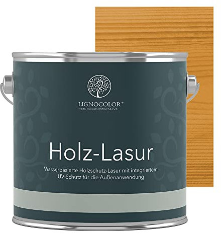 Lignocolor® Holzlasur 2,5L (Buche hell) Holzschutzlasur für Außen & Innen Wasserbasis – Andere Farbtöne verfügbar