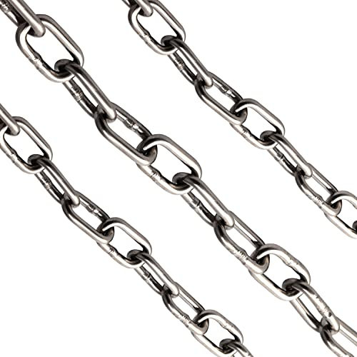 OPIOL QUALITY® Kette Kurzgliedrig 2 mm DIN 766 (100 Meter) aus Edelstahl A4 V4A Rundstahlkette Edelstahlkette Eisenkette Gliederkette Stahlkette Ankerkette
