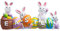 JOYIN Huevos de Conejo de Pascua con la Palabra de Pascua Centro de Mesa de Resina, decoración de Resina de Pascua, 4 Conejos y Huevos, Figura de Pascua para Pascua, decoración de Mesa de Pascua