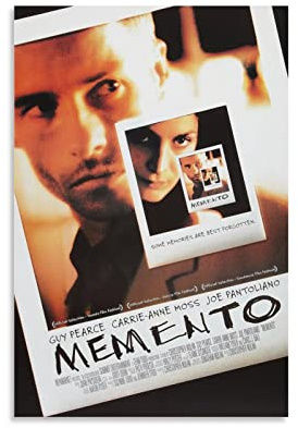 Memento - Póster de película de terror psicológico negro de 20 x 30 cm