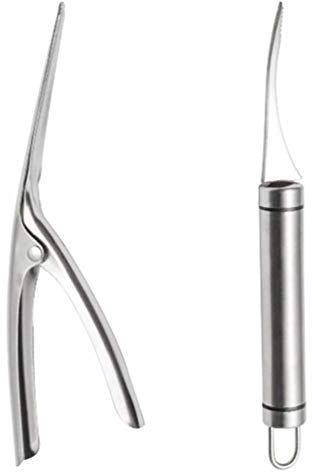 EdirFtra Herramientas de camarón pelador de camarón de Acero Inoxidable Cuchillo de Limpieza de camarón Deveiner Seafood Seafood Seafood Langosts Lave de Cangrejo de langostino 2 Juegos de Piezas
