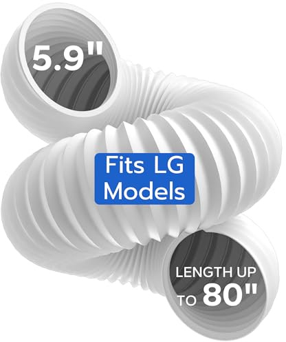 Cestluck Flexible AC Exhaust Hose, 5.9 Diameter Counterclockwise AC Hose, Length to 80, Portable Air Conditioner Vent Hose Compatible with Delonghi & LG Air Conditioner Parts
