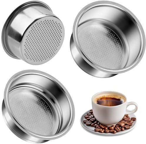 Filtri da Caffè in Acciaio Inossidabile, Filtro Macchina Caffe Cestello per Filtro Pressurizzato a Doppio Strato da 51 mm,Filtro per caffè riutilizzabile,Cestino di precisione (Double Cup)