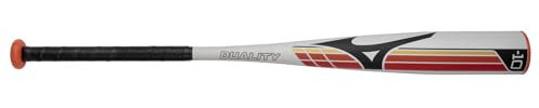 Mizuno Duality Hybrid – Batte de baseball Big Barrel pour jeunes (-10) | 2 pièces en aluminium de 71,1 cm – Batte de baseball pour garçons | Gris/rouge
