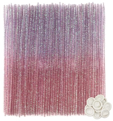 TOAOB 100 Stück Glitzer Pfeifenreiniger Farbverlauf Lila Chenilledraht | Biegeplüsch 30cm Lang und 6mm Breit Pipe Cleaner für Basteln und Dekorieren