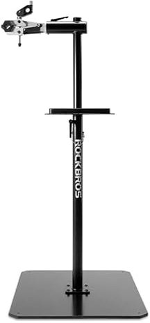ROCKBROS Fahrradmontageständer aus Kohlenstoffstahl, 360°drehbares Spannfutter aus Alu Reparaturständer mit Werkzeugablage, bis 50 kg Tragfähigkeit 90-160cm höhenverstellbar ohne Grundplatte