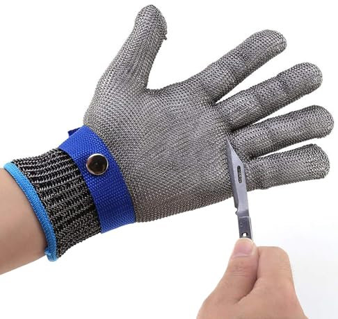 Guante Resistente A Cortes, Guantes Metálicos De Malla De Alambre De Acero Inoxidable, Guantes Anticorte Guante De Carnicero De Trabajo De Seguridad para Cortar Carne En La Cocina XS
