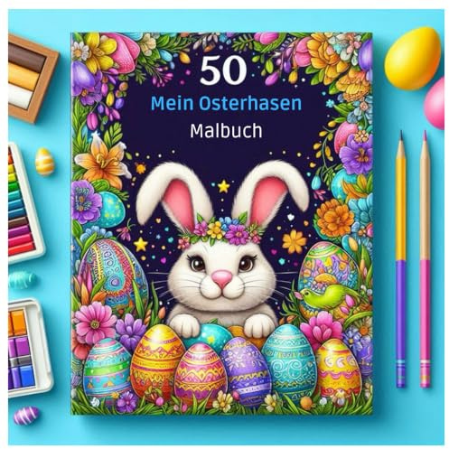 Mein Osterhasen-Malbuch: 50 liebevolle Ausmalmotive mit Hasen, Ostereiern und frühlingshaften Szenen
