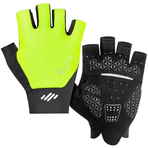 ROTTO Guanti Ciclismo Uomo Guanti Bici Imbottiti Senza Dita per Bicicletta da Strada Mountain Bike Equitazione Unisex