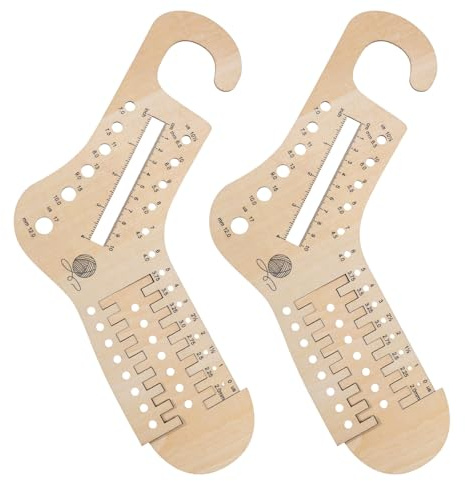 FREEBLOSS 2 Stück Verstellbare Sockenblocker 2 Größen Sockenformer Aus Holz Zum Stricken Häkeln Stricken Sockenlineal Werkzeug Für Anfänger 31x21cm /12.2x8.3 Zoll