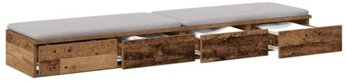 vidaXL Sänglådor Gammalt trä 160 x 36,5 x 16,5 cm Konstruerat trä, Minimalistisk sovrumsinredning, stiligt förvaringsutrymme, hållbar träbox, platsbesparande design