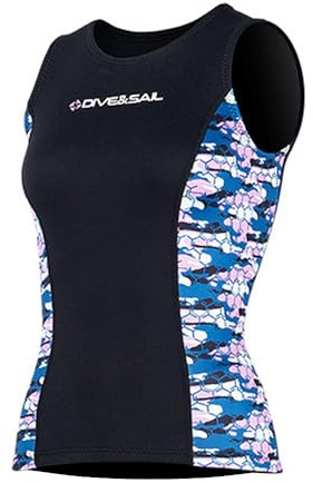 Lynqeeh Chaleco de neopreno para mujer, 2 mm, sin mangas, para buceo, piragüismo, natación, con nailon, 10% material para surf (S)