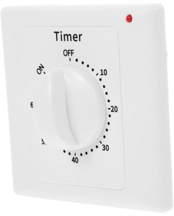 BAZEITFLOW Zeitschaltuhr Steckdose Mechanisch Minuten Timer Schalter für Innenbereich mit Einfacher Aufputzmontage Energiesparend Präzise Steuerung für Lampen Ventilatoren und Elektrogeräte