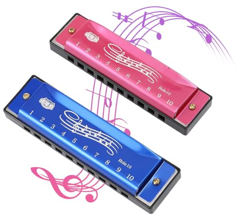 2 Piezas Armónica, 10 Agujeros Armonica Diatonica En Do, Harmonica Diatonica C, Armónica Blues Harp, Blues Harmonica For Dummies, Con Estuche, Para Principiantes, Adultos, Niños, Profesionales