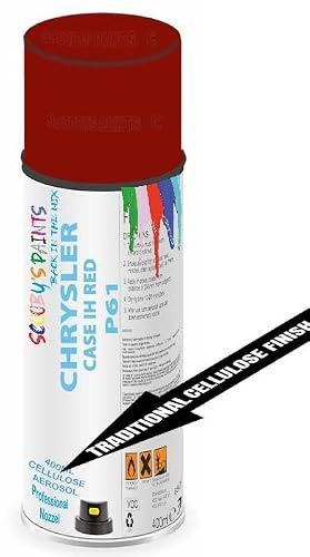 Aerosol Spray Paint Compatible with CHRYSLER CASE IH RED P61 Available in Direct Gloss, Cellulose or Basecoat (Cellulose Aerosol)