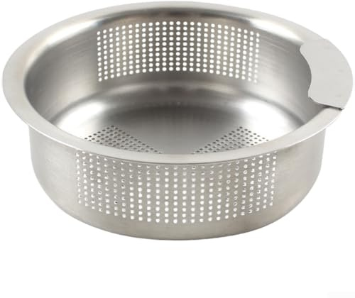 QS729 Grille de vidange d'évier en maille de 135 mm avec panier en acier brossé épais intégré pour assemblage de drainage, filtre de rechange