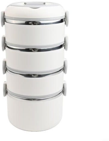 Lonchera multicapa de acero inoxidable 304 con cuatro compartimentos para separar alimentos, compacta, portátil y adecuada para las necesidades diarias de almacenamiento de comidas