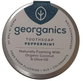 Georganics Natural Peppermint Flavour Foaming Toothsoap with Virgin Coconut Oil and Olive Oil 30 ml