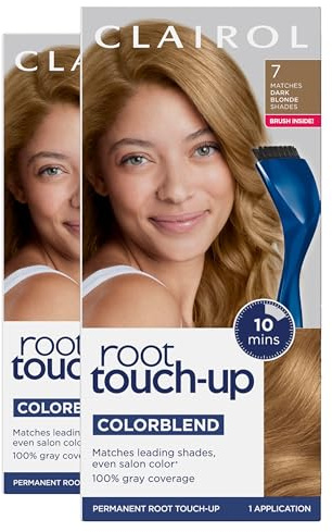 Clairol Root Touch-Up by Nice'n Easy Permanent Hair Dye, 7 Dark Blonde Hair Color| 100% Gray Coverage | Easy Brush Application | Matches Professional Salon Shades | Pack of 2