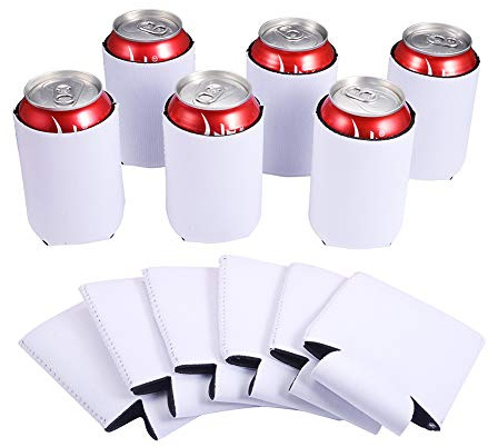 Weiye Sublimation Blanks Can Cooler - 12 pcs Neoprene Beer Coolers Great for DIY Projects for Wedding, Bachelorette Party, Birthdays,White,13 x 10 x 6cm