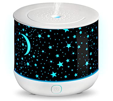 Rio Dream Time Aromatherapy Oil Diffuser & Cool Mist Humidifier with LED Night Light, 100ml Essential Oil Diffuser for Bedroom, 7-Colour Changing Light, Auto Shut-Off, USB Powered, Air Diffuser