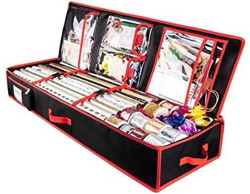 BRANTMAKER Geschenkpapier Aufbewahrung Organizer (102,87 x 35,56 x 15,24cm) | Oxford Aufbewahrung Geschenkpapierrollen Box Tasche für Weihnachten Geburtstag Geschenkpapierrollen Zubehör (Kein Faserstäbe)