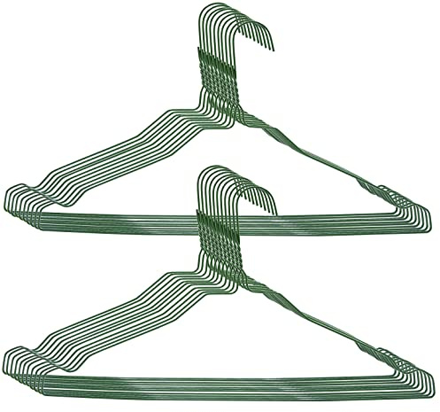 RSR Hangers Drahtbügel Kleiderbügel aus Metall 50 Stück Grün einfarbig Metallkleiderbügel Set Metall Draht Drahtkleiderbügel 40 cm Platzsparend