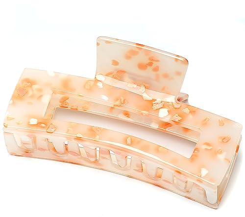 QinGoo Groß Haarklammer Rechteckig Haarspange Damen Hair Accessories, Orange