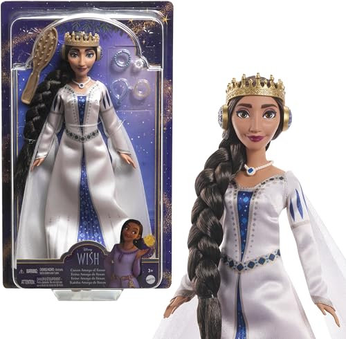 Mattel Disney Wish Queen Amaya of Rosas Fashion Doll, Posable Doll in Removable Outfit & Shoes with Accessories, HRC11