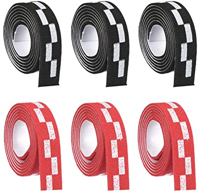 PATIKIL Nastro laterale per ping-pong da 45,7 cm, confezione da 6 nastri con bordo da ping pong per proteggere i bordi di gomma e lama per racchette, rosso nero